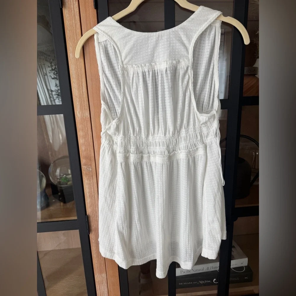 Free People Beach Bound tank top tie front bow plunge vneck babydoll